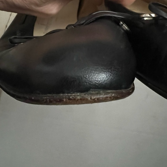 Salvatore Ferragamo Black Leather Ballet Flat Shoes‎ Womens Sz 7 Luxury Casual - Picture 7 of 11